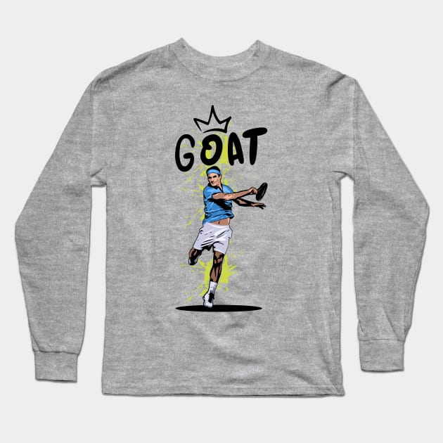 Roger Federer GOAT Long Sleeve T-Shirt by slawisa